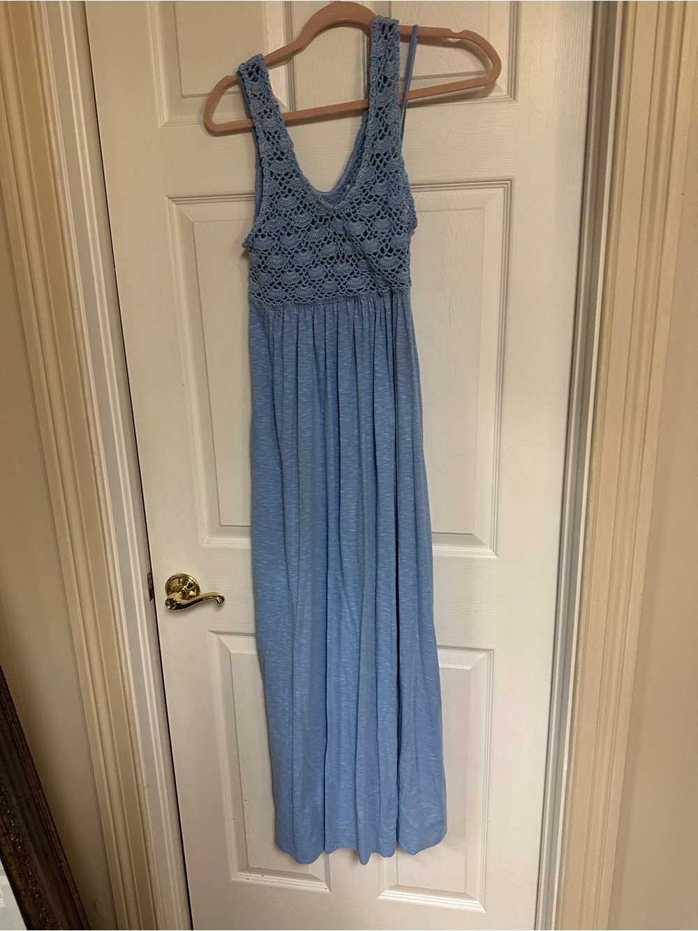American eagle Light Blue Crochet-Top Maxi Dress - Women